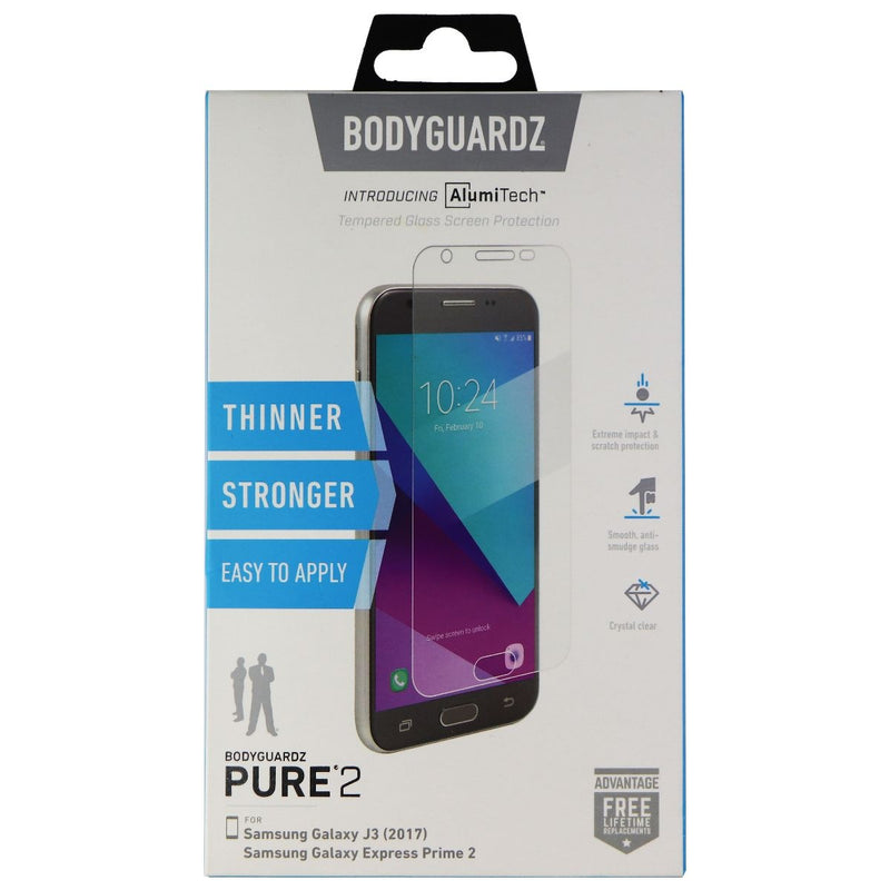 BodyGuardz Pure2 Screen Protector for Galaxy J3 (2017) / Express Prime 2 - Clear - BODYGUARDZ - Simple Cell Shop, Free shipping from Maryland!