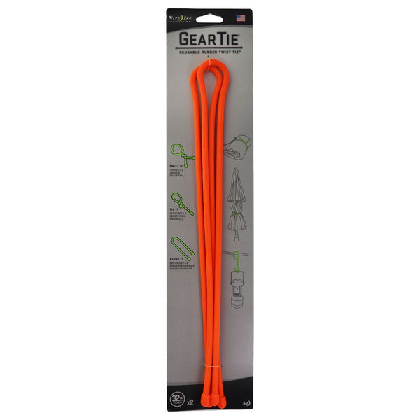 Nite Ize GearTie Reusable Rubber (32-inch) Twist Tie - Orange (2 Pack) - Nite Ize - Simple Cell Shop, Free shipping from Maryland!