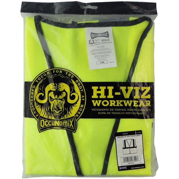 OccuNomix High Vis Vest Class 2 ANSI Polyester Tricot, Large / X-Large, Yellow - OccuNomix - Simple Cell Shop, Free shipping from Maryland!