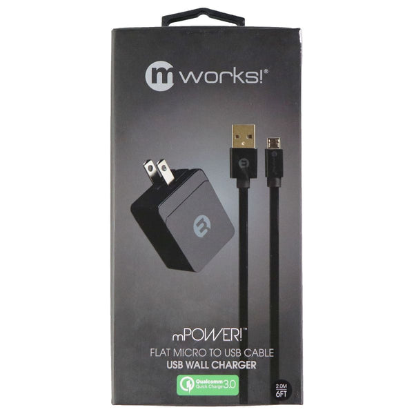 mWorks mPower WallCharger With Micro USB Cable Sync Cable Pack - Black - mWorks! - Simple Cell Shop, Free shipping from Maryland!