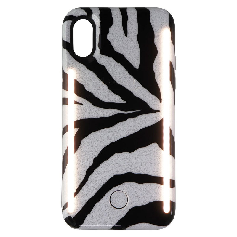 LuMee Duo Instafame LED Selfie Case for Apple iPhone Xs/X - Zebra / Glitter - LuMee - Simple Cell Shop, Free shipping from Maryland!