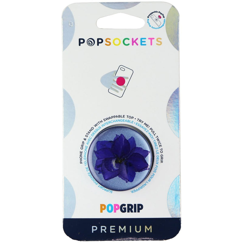 PopSockets Swappable PopGrip Stand & Grip - Pressed Flower Larkspur Purple - PopSockets - Simple Cell Shop, Free shipping from Maryland!