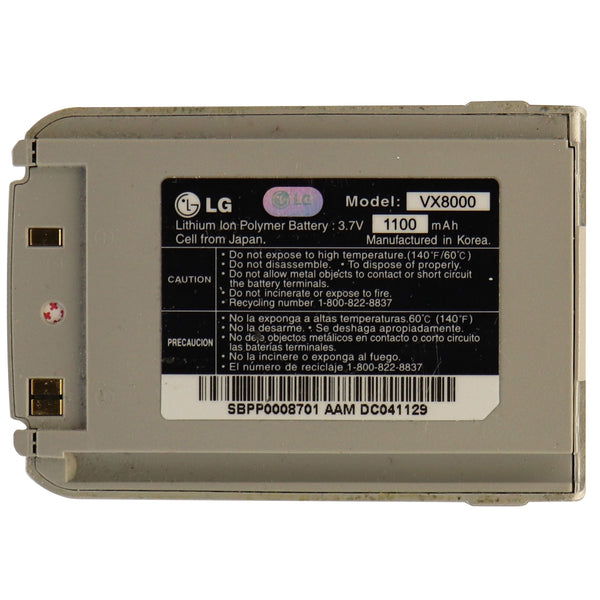 LG VX8000  1100mAh Battery for LG VX8000 - Silver - LG - Simple Cell Shop, Free shipping from Maryland!
