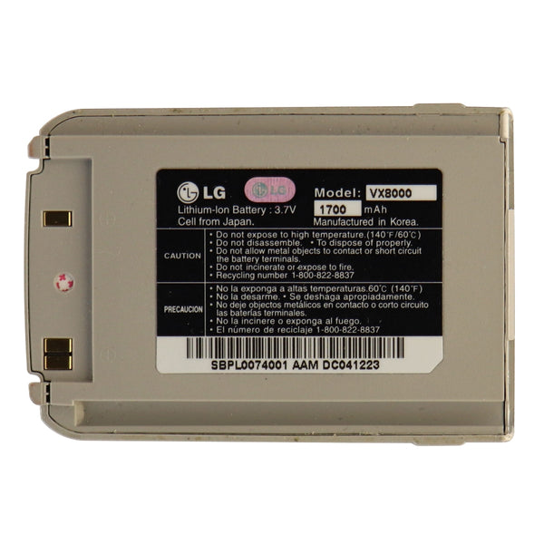 LG Replacement Lithium Ion 1700mAh Battery for LG VX800017 - Silver - LG - Simple Cell Shop, Free shipping from Maryland!