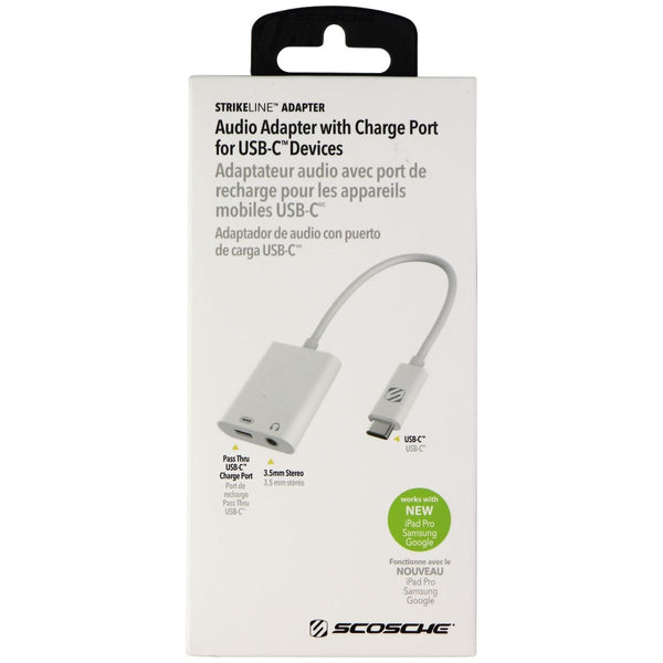 Scosche StrikeLine USB-C Audio Adapter with Charge Port and 3.5mm Port - White - Scosche - Simple Cell Shop, Free shipping from Maryland!