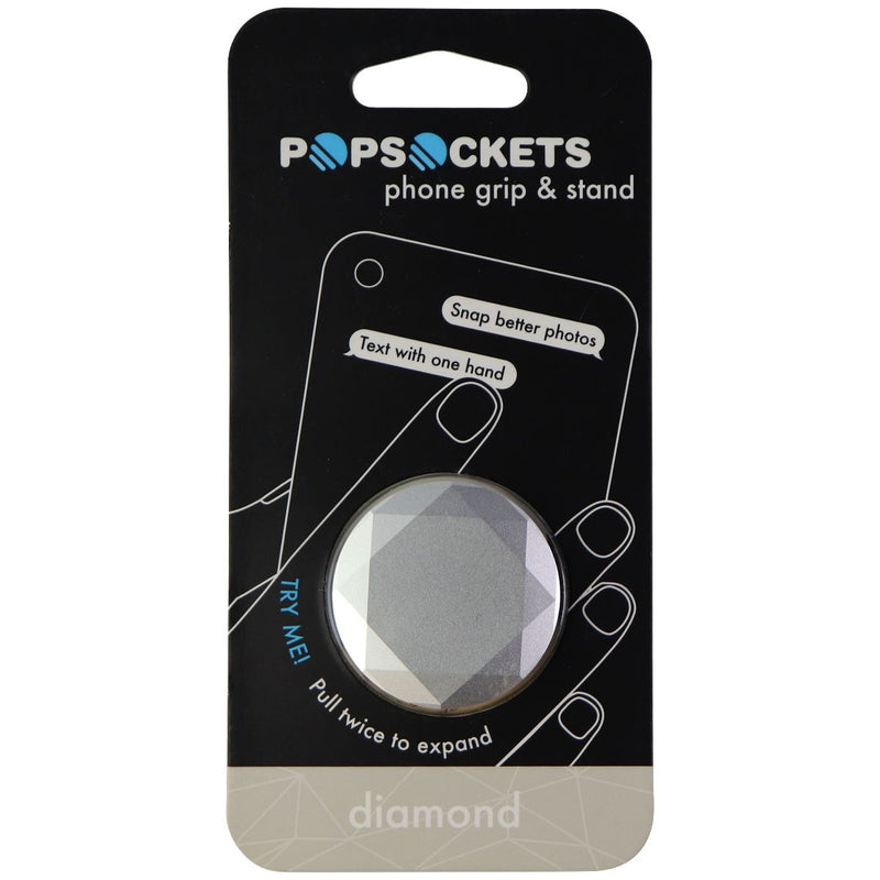 PopSockets: Collapsible Grip & Stand Phones & Tablets - Metallic Diamond Silver - PopSockets - Simple Cell Shop, Free shipping from Maryland!