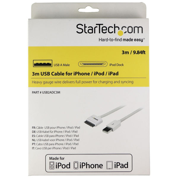 StarTech (3M/9.8-Ft) 30-Pin to USB MFi Cable for Older Generation iPods & iPads - StarTech - Simple Cell Shop, Free shipping from Maryland!