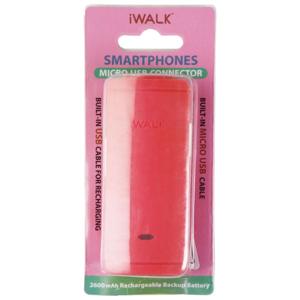 iWalk 5V/1A (2600mAh) Rechargeable Backup Battery with Micro-USB - Hot Pink - iWalk - Simple Cell Shop, Free shipping from Maryland!