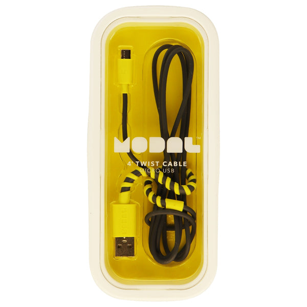 MODAL ( MD - MMCDT5 ) 4Ft Twist Cable for Micro USB Devices - Yellow / Gray - Modal - Simple Cell Shop, Free shipping from Maryland!