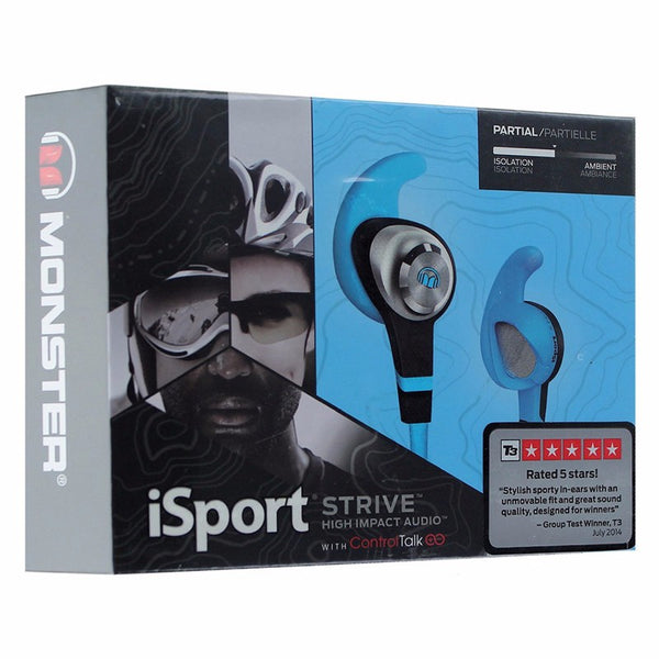 Monster iSport Strive Wired In-Ear Headphones with Apple ControlTalk - Blue - Monster - Simple Cell Shop, Free shipping from Maryland!