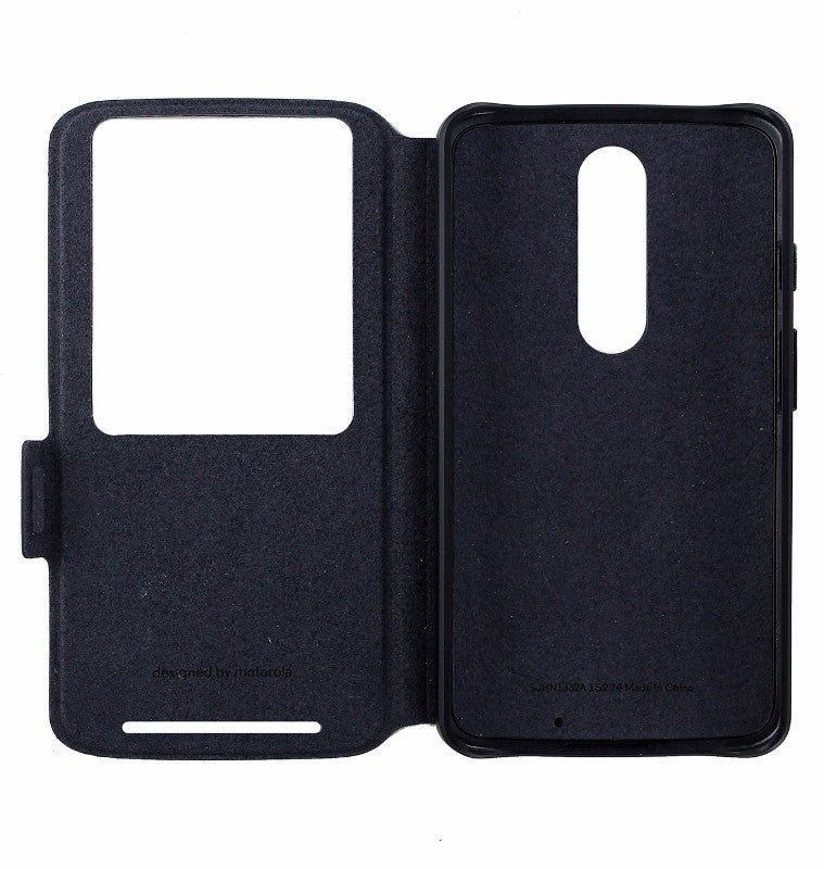 Motorola Flip Case Protective Cover for Motorola DROID Turbo 2  - Black Leather - Motorola - Simple Cell Shop, Free shipping from Maryland!
