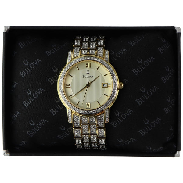Bulova Stainless Steel Water Resistant Watch - Gold/Crystals (C876880) - Bulova - Simple Cell Shop, Free shipping from Maryland!