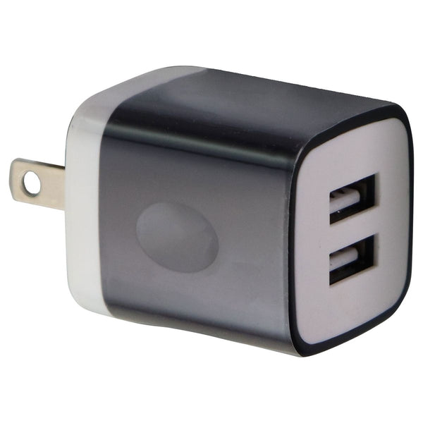 Universal (5V/2.1A) Dual USB Charger Travel Adapter - Black/White (PT-WC-13BLK)