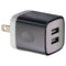 Universal (5V/2.1A) Dual USB Charger Travel Adapter - Black/White (PT-WC-13BLK)