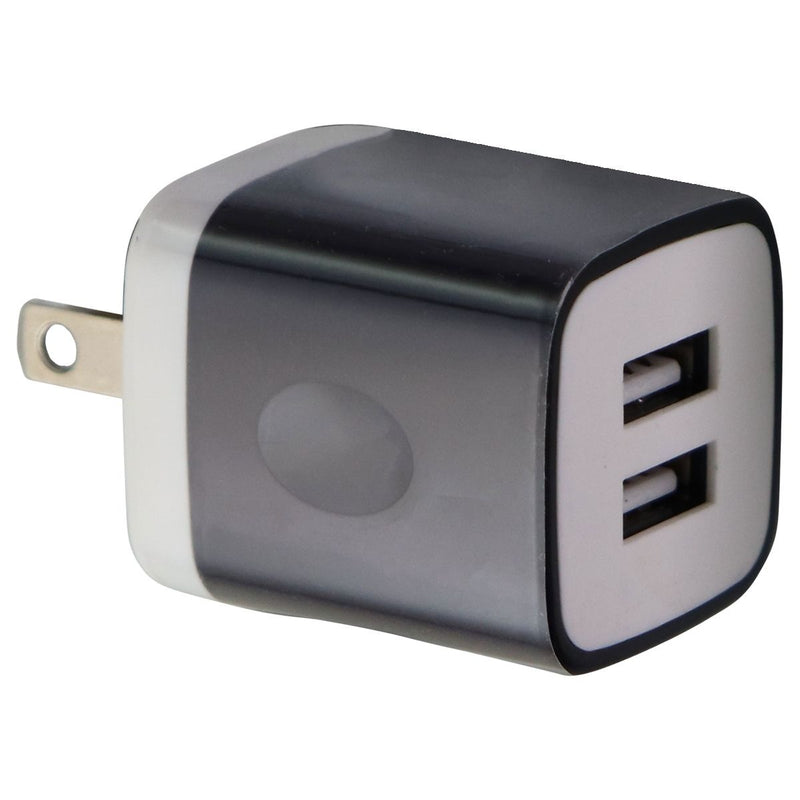 Universal (5V/2.1A) Dual USB Charger Travel Adapter - Black/White (PT-WC-13BLK)