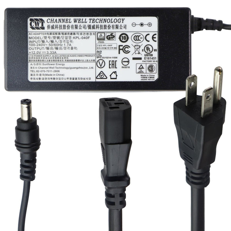 Channel Well Tech (12V/3.33A) AC Adapter Power Supply - Black (KPL-040F) - Channel Well Tech - Simple Cell Shop, Free shipping from Maryland!