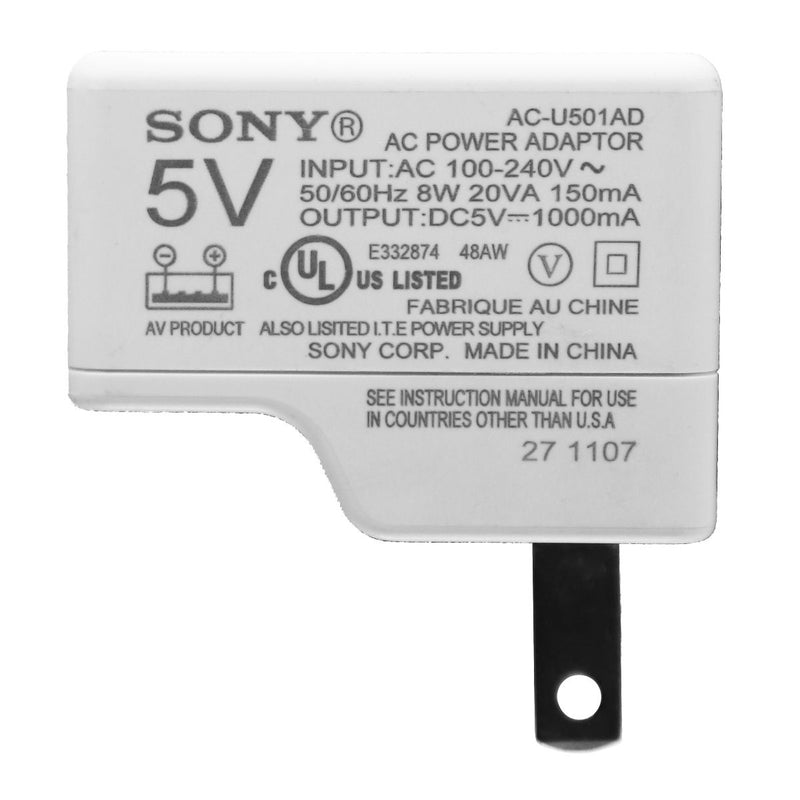 Sony (5V/1A) Single Port USB Wall Charger - White (AC-U501AD) - Sony - Simple Cell Shop, Free shipping from Maryland!