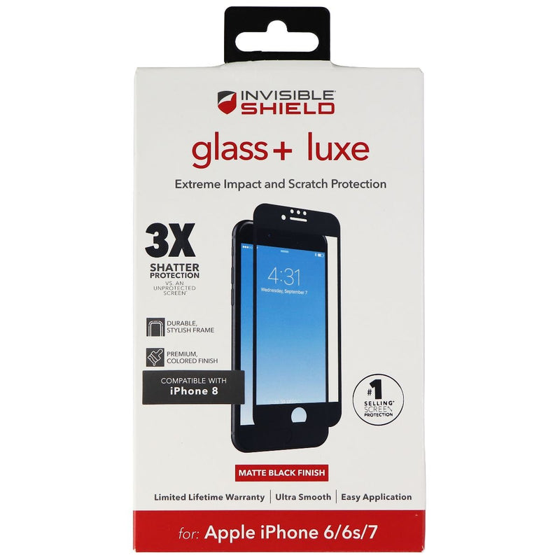 ZAGG InvisibleShield (Glass+ Luxe) Screen Protector for iPhone 7/ 6s/ 6 - Black - Zagg - Simple Cell Shop, Free shipping from Maryland!