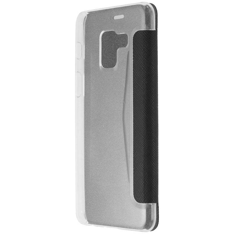Xqisit Flap Cover Case for Samsung Galaxy A8 (2018) Smartphone - Clear & Black - Xqisit - Simple Cell Shop, Free shipping from Maryland!