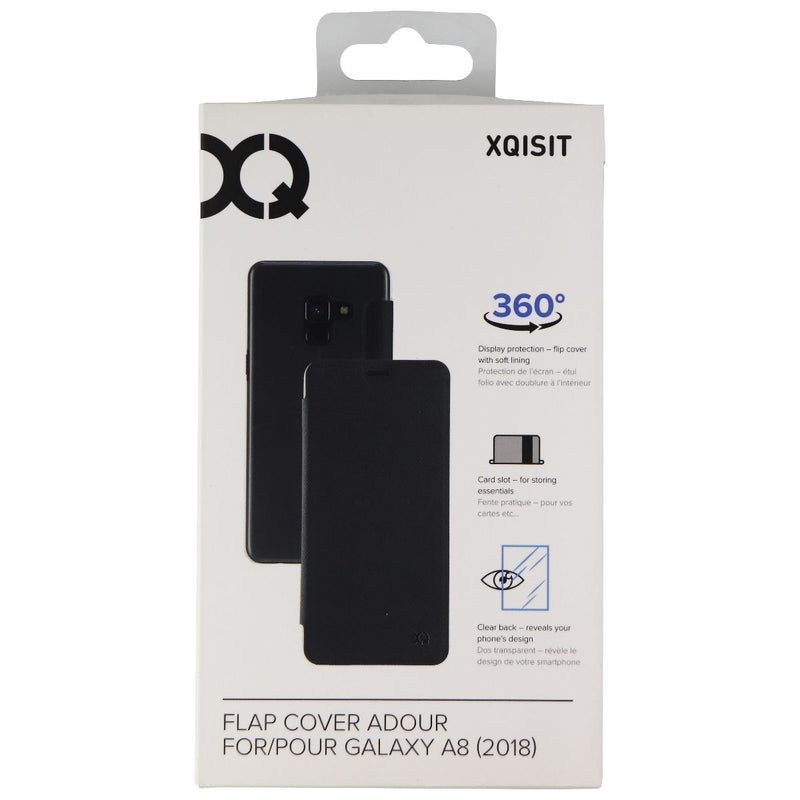 Xqisit Flap Cover Case for Samsung Galaxy A8 (2018) Smartphone - Clear & Black - Xqisit - Simple Cell Shop, Free shipping from Maryland!