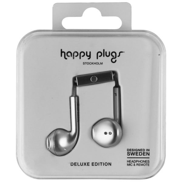 Happy Plugs Stockholm Deluxe Edition Wired 3.5mm Headphones with Mic - Silver - Happy Plugs - Simple Cell Shop, Free shipping from Maryland!