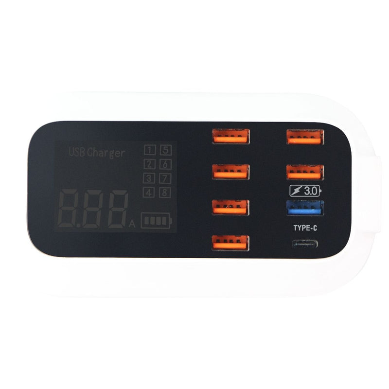 Shenzhen 40W Digital Display USB Power Charger with 7 USB Ports and 1 USB-C - Shenzhen - Simple Cell Shop, Free shipping from Maryland!