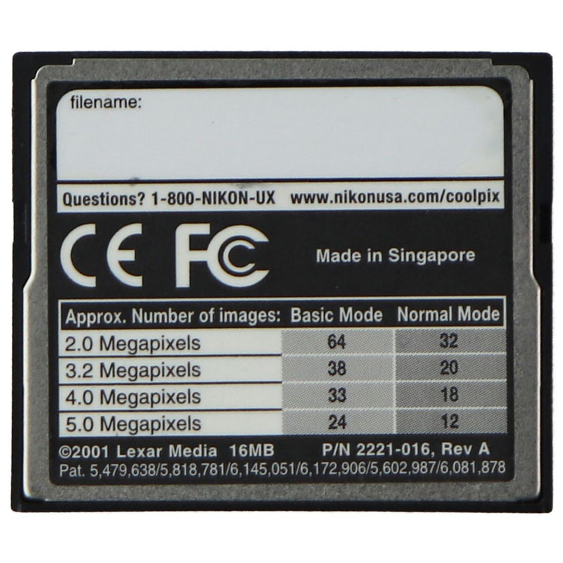 Lexar Media Nikon Coolpix Starter Memory Card 8x (16MB) - LEXAR/NIKON - Simple Cell Shop, Free shipping from Maryland!