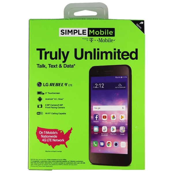LG Rebel 4 (5-inch) Smartphone (LML211BL) Simple Mobile Pre-Paid - 16GB / Black - LG - Simple Cell Shop, Free shipping from Maryland!