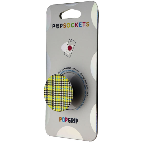 PopSockets PopGrip Expanding Stand and Grip with Swappable Top - Yellow Tartan
