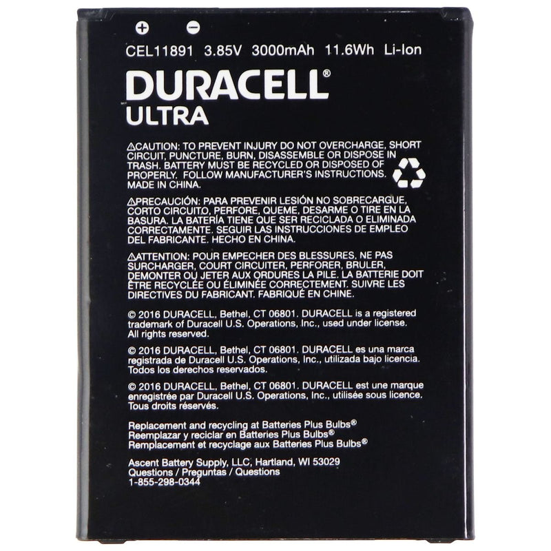 Duracell Ultra 3.85V Rechargeable 3000mAh Li-ion Battery - Black (CEL11891) - Duracell - Simple Cell Shop, Free shipping from Maryland!