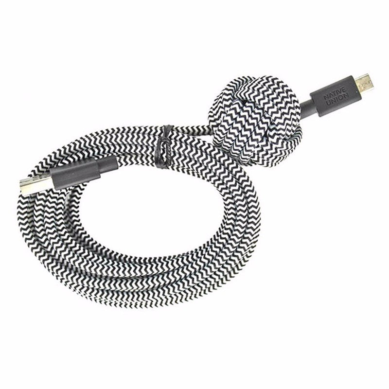 Native Union 10-Ft Micro-USB to USB Braided Cable with Anchor Knot - Black/White - Native Union - Simple Cell Shop, Free shipping from Maryland!
