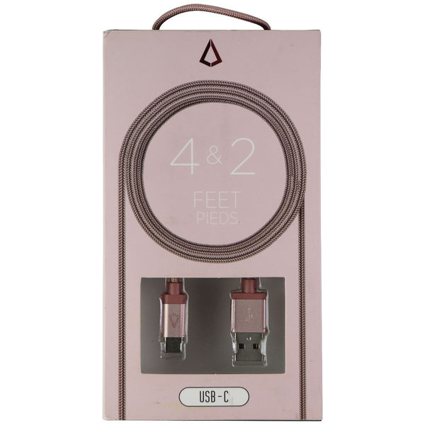 LBT Twin Pack 4-Ft & 2Ft Braided USB-C (Type C) Cable Pack - Rose Gold - LBT - Simple Cell Shop, Free shipping from Maryland!