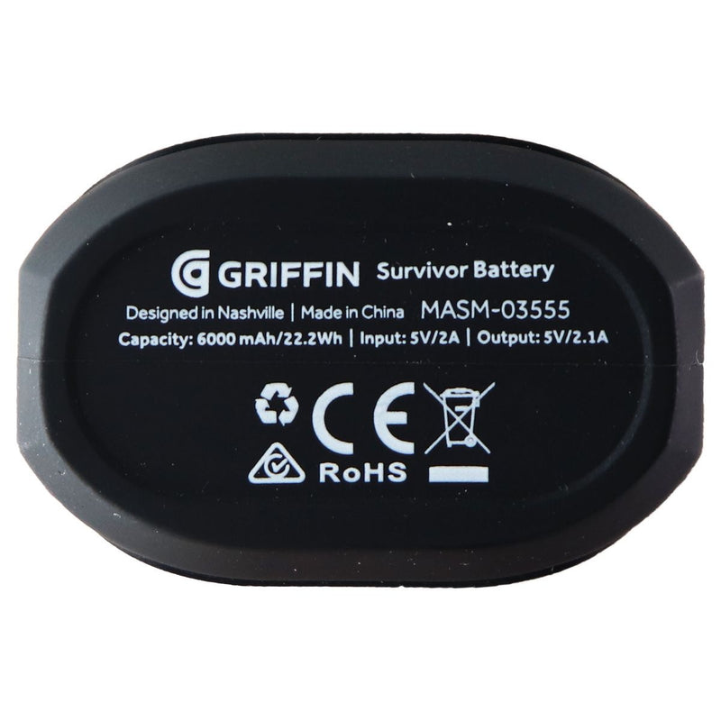 Griffin Survivor Series Rugged Power Bank 6,000 mAh Portable Charger - Black - Griffin - Simple Cell Shop, Free shipping from Maryland!