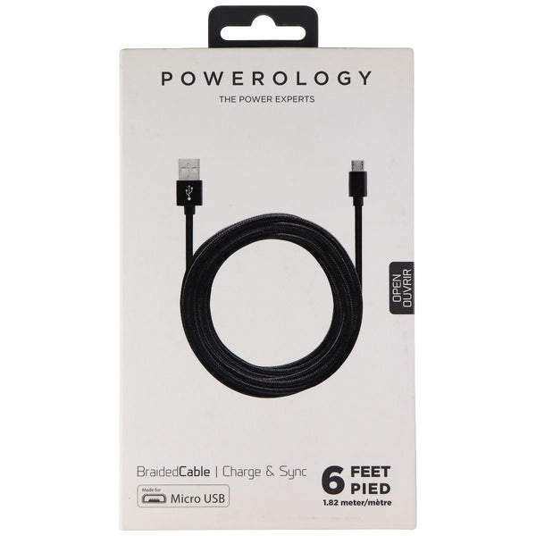 Powerology (6-Foot) Micro-USB to USB Braided Charging Cable - Black/Dark Gray - Powerology - Simple Cell Shop, Free shipping from Maryland!