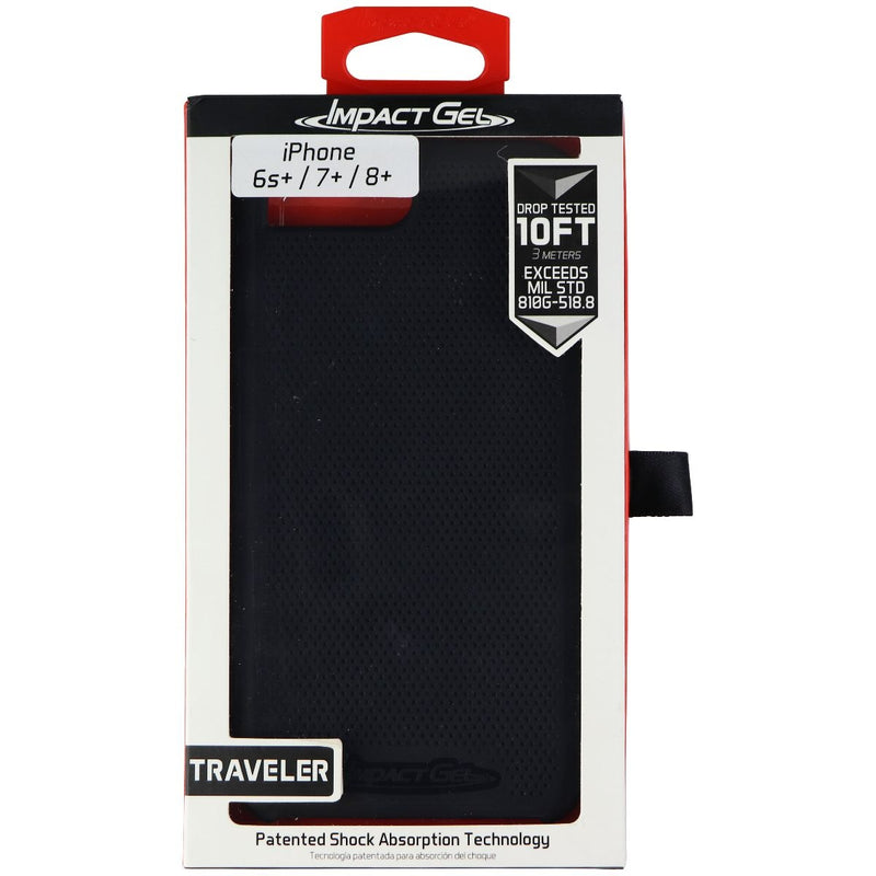 Impact Gel Traveler Series Flexible Case for iPhone 8 Plus/7 Plus/6 Plus - Black - Impact Gel - Simple Cell Shop, Free shipping from Maryland!