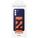 Samsung Official Silicone Cover with Strap for Galaxy (S22+) - Navy/Orange - Samsung - Simple Cell Shop, Free shipping from Maryland!
