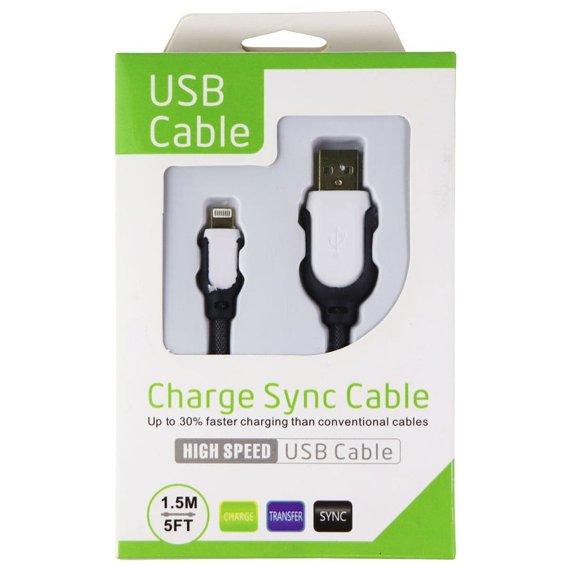 5-Foot Charge and Sync USB Cable for iPhones for iPhones - Black/White - Unbranded - Simple Cell Shop, Free shipping from Maryland!