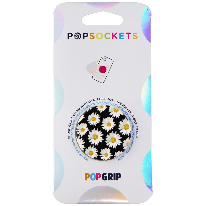 PopSockets: PopGrip Stand and Grip with a Swappable Top - Daisies / White