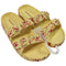 AEROPOSTALE Buckle Strap Floral Sandals -  Yellow / Flowers (Size: M)