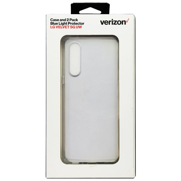 Verizon Case and Blue Light Screen Protector for LG Velvet 5G UW (2 Pk) - Clear