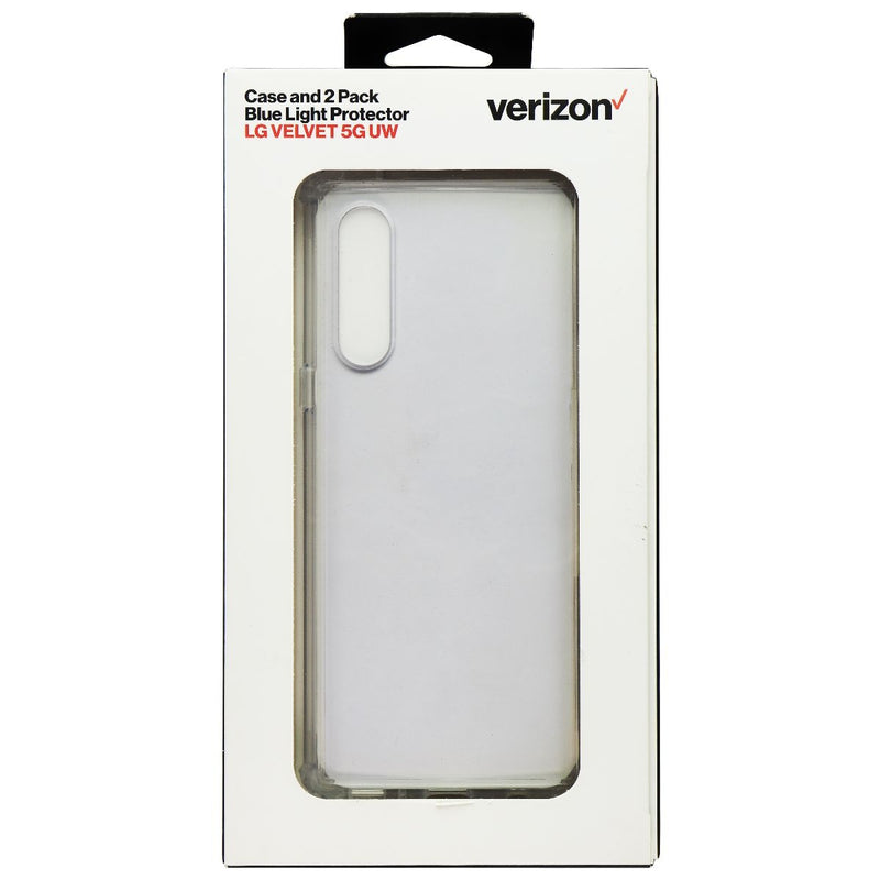 Verizon Case and Blue Light Screen Protector for LG Velvet 5G UW (2 Pk) - Clear