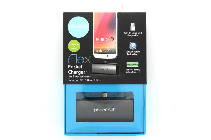 Phonesuit (PS-MICRO2-B2-BLK) Pocket Charger for Micro USB Devices - Black - Phonesuit - Simple Cell Shop, Free shipping from Maryland!