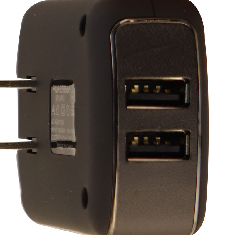 PureGear Universal 17W 3.4A Dual USB Port Wall Charger Charging Adapter - Black