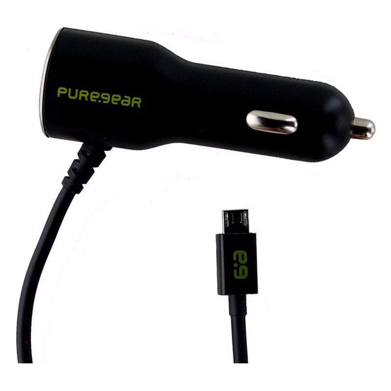 PureGear 17W/2.4A Car Charger with Micro-USB Connector & Extra USB Port - Black - PureGear - Simple Cell Shop, Free shipping from Maryland!