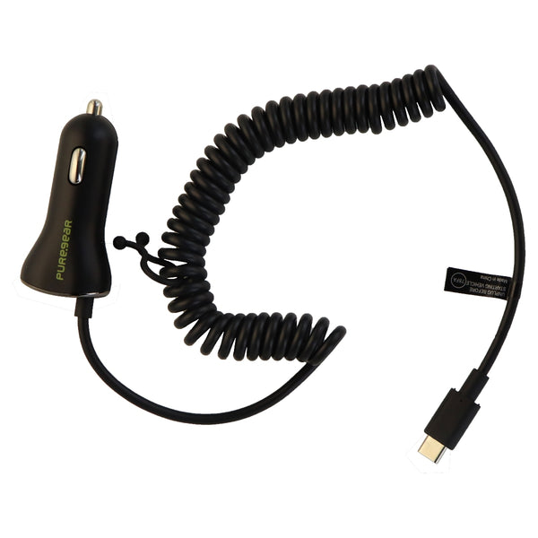 PureGear 4Ft Coiled 15W/3A Vehicle Car Charger for USB-C Type C Devices - Black - PureGear - Simple Cell Shop, Free shipping from Maryland!