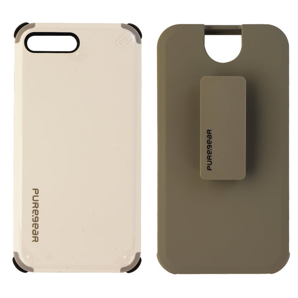 PureGear DualTek Case w/Holster Kickstand for iPhone 8 Plus 7 Plus White/Gray - PureGear - Simple Cell Shop, Free shipping from Maryland!