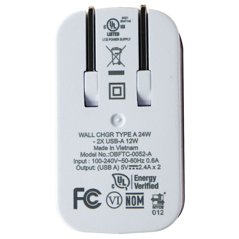 Otterbox Durable + Tough Dual USB Port Wall Charger - White - OtterBox - Simple Cell Shop, Free shipping from Maryland!
