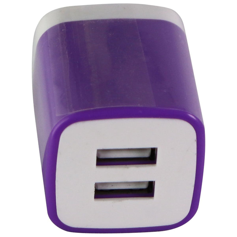 Universal (5V/2.1A) Dual USB Charger Travel Adapter - Purple/White (PT-WC-13PRP) - Unbranded - Simple Cell Shop, Free shipping from Maryland!