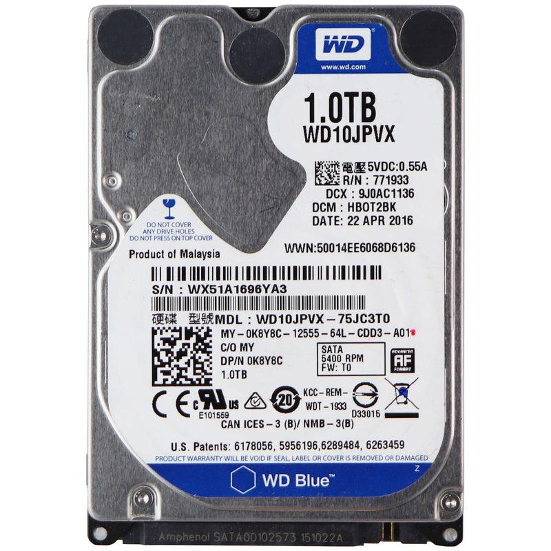 Western Digital 1TB (2.5 in) SATA Internal HDD 5400 / 8MB Buffer (WD10JPVX) - Western Digital - Simple Cell Shop, Free shipping from Maryland!