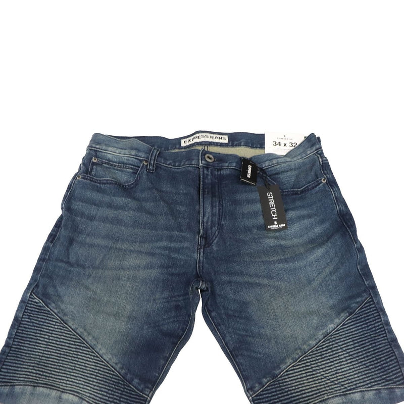 Express Jeans Mens Slim Fit Skinny/Stretch (W34 x L32) - Demin Blue/Blue Stitch - Express - Simple Cell Shop, Free shipping from Maryland!